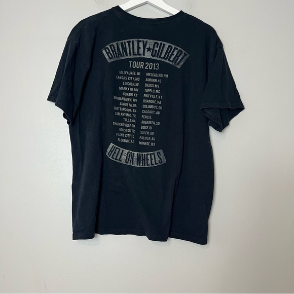 Brantley Gilbert Hell on Wheels 2013 Tour Black Tee Large - Picture 2 of 6